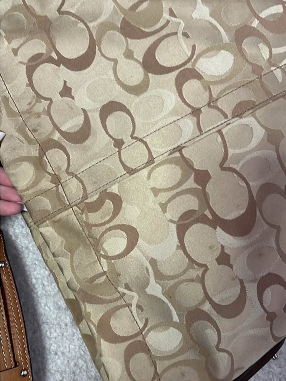 Coach Tan and Brown Signature Shoulder Hobo Bag - Picture 4 of 7